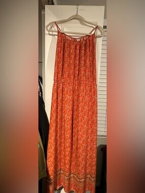 Old Navy Orange Floral Maxi Dress